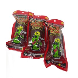 Alamo Candy Big Tex Dill Pickle In Chamoy - Three Pickles - Individually Wrapped - Made In San Antonio, Texas - Large Pickles - Pack of 2