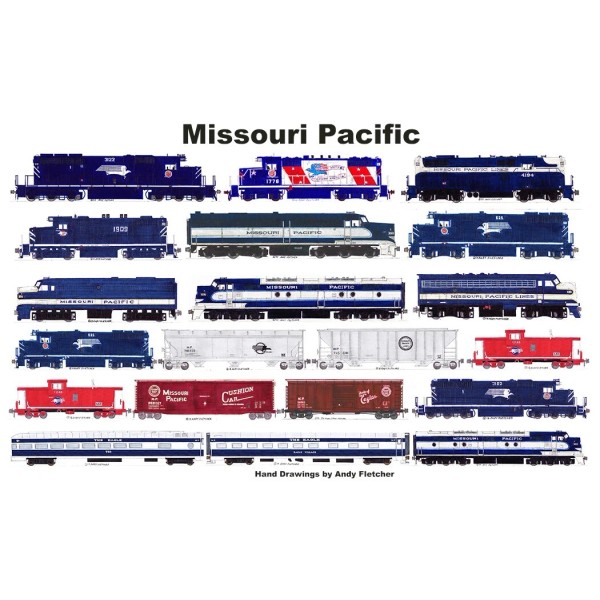 Missouri Pacific 11"x17" Railroad Laminated Placemat Andy Fletcher