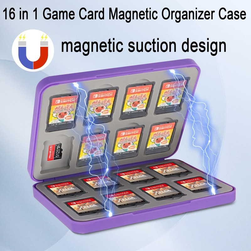 QIANRENON 16 in 1 Switch Card Magnetic Storage Box Organiser