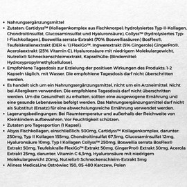 Aliness - Duoflexin - Starke Gelenke und Knochen - Nahrungsergänzungsmittel - 90 kapseln