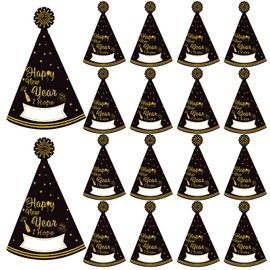 CIEOVO 16 piezas de suministros de sombreros de fiesta de Año Nuevo, 2024, cono, sombreros de víspera de Año Nuevo, sombreros de fiesta novedosos para 2024, suministros de fiesta de cumpleaños