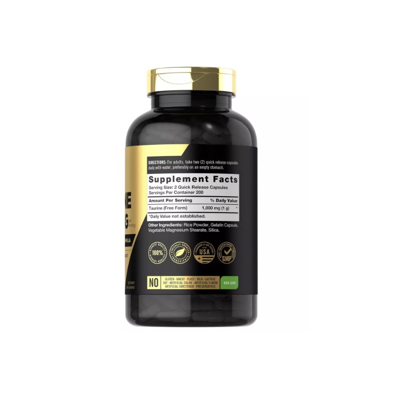 Taurine 1000mg | 400 Capsules | High-Potency - Free Form