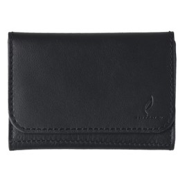 mieno Business Card Holder, Men's, Women's, Card Holder, Genuine Leather, Black