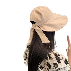 YOUMMY Women's UV Protection Hat, Sun Protection, Wide Brim Hat, Small Face Effect, Foldable, Sunshade, Outdoor, Commuting, Cycling, Climbing, Seaside, Travel, Khaki, Free size