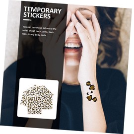 TOVINANNA 12sheets Leopard Print Temporary Stickers for Women of Foil Party Creative and Removable Designs for Fashionable Looks at Events