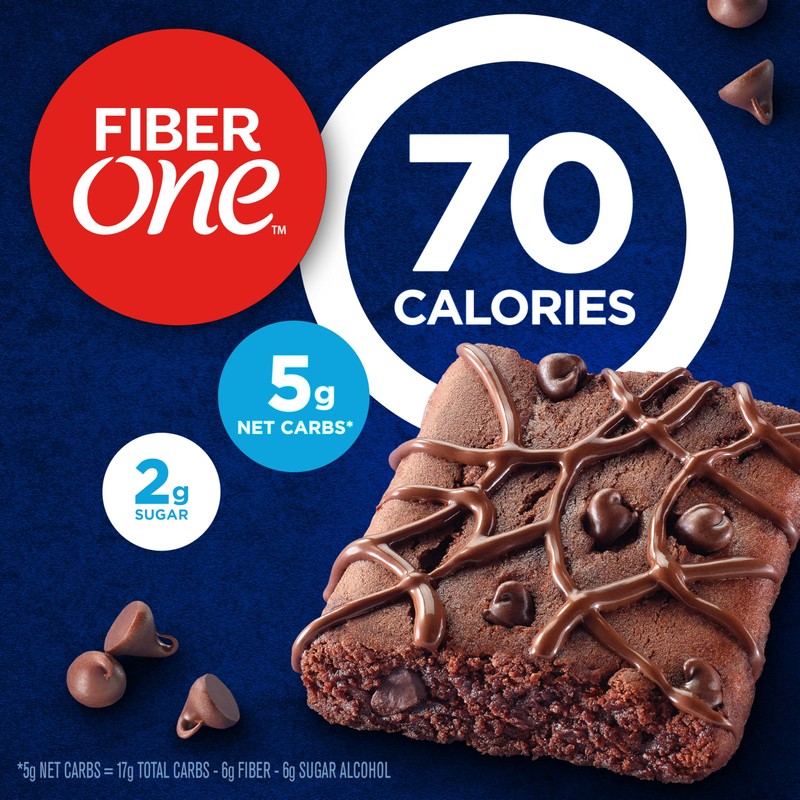 Fiber One 70 Calorie Brownies, Chocolate Fudge, Snack Bars, 12