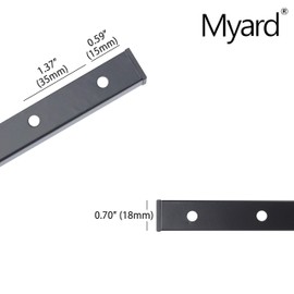 Myard 42 Inches Estate Hollow Square Iron Deck Balusters Furniture with Screws for Facemount Decking Railing Porch Fence Staircase Banister Balustrade(25-Pack, Matte Black)