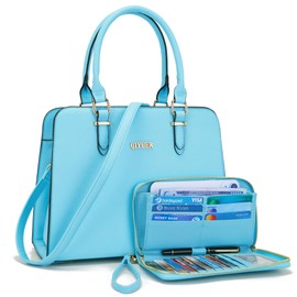 Qiyuer Purse For Womens Purses And Handbags Satchel Wallet Sets Work Tote Bags Sky Blue