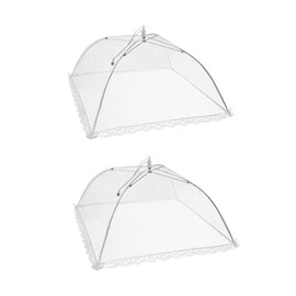 2 Pack Pop-Up Mesh Food Covers, 17 Inches Umbrella-Style Folding Mesh Food Cover Picnic Dome, Food Protector Tent Keep Out Flies, Bugs, Mosquitoes