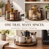 Acacia Wood Lazy Susan Turntable, 360° Rotating Kitchen Countertop Organizer