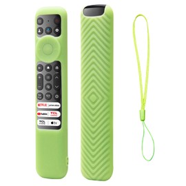 for TCL-RC813-Silicone-Remote-Cover, Glow-in-The-Dark Case with Lanyard for TCL RC813/RC813B Smart TV Remote (Glow Green)