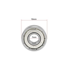 TA-VIGOR 5Pcs 607ZZ Deep Groove Ball Bearings, Z2 7mm x 19mm x 6mm Double Sealed Industrial Bearings, Chrome Steel Skateboard Bearings for Motor Electrical Instrument Equipment