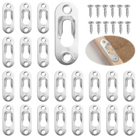 30 pieces keyhole hangers, 44 x 16 mm, lens head fitting, metal
