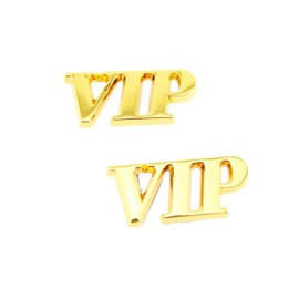 Olive-G Set of 2 VIP Metal 3D Emblems Dress Up Custom Sticker Stickers (Gold)
