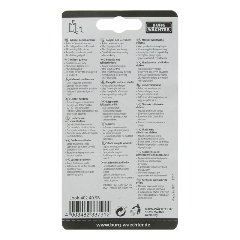 Burg Wächter Look Lock 402, 40 mm, 1 Piece 105022049