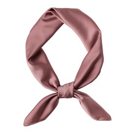CHUNG Women's Satin Head Scarf Emulation Silk Handbag Hair Ribbons Bandanas Scarves SolidSquare-DustyRose