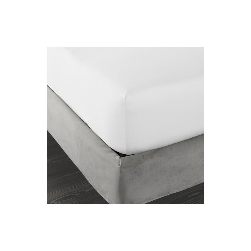 Bianca 400 Thread Count Cotton Sateen Double Fitted Sheet White