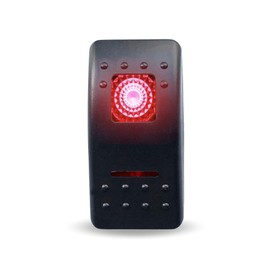 MGI SpeedWare LED Marine Rocker Switches 3 Pack - SPDT On-Off-On (Red)