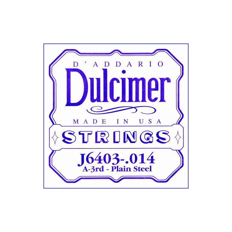 D'Addario J6403 .014 Plain Steel Single String for Dulcimer