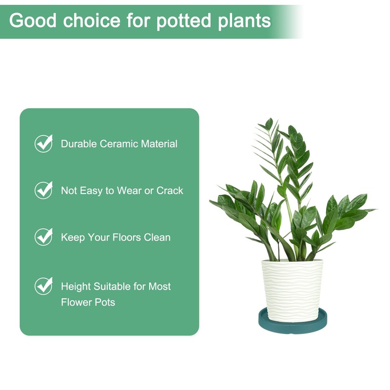 M METERXITY Ceramic Plant Saucer, 6.3 Inch Plant Water Catcher