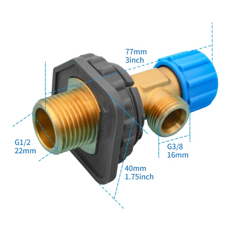 Lychee Light Concealed Cistern Angle Stop Valve, 3/8 Inch, Compatible