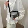 Transparent PVC Waterproof Crossbody Bag for Summer Beach & Water Play Daily Bag Black/ONE