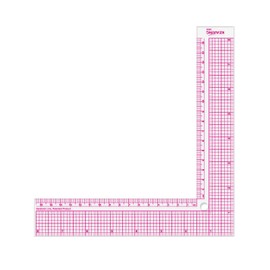 KEARING 8 Inch Plastic L-Square Rule Clear Sewing Ruler for Fabric, Pattern Making Sqaure Sewing Ruler Measuring Supplies, Clear L Shape for Fabric Sewing