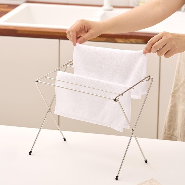 WAGENSTEIGER Stainless Steel Home Kitchen Countertop Dishcloth Towel Drying Rack,