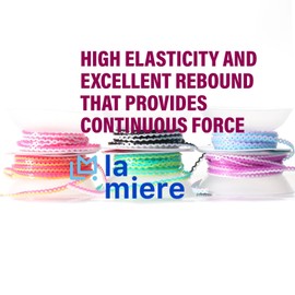 LA MIERE 1 Roll Orthodontic Rubber Chains, 2 Colors Braces Power Chains consisted force in closed, short, long 15''spools (closed, 0.113’’(2.5mm), White & Pink)