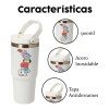 Termo Alto Acero Inoxidable Bts Peluches Kpop 900 Ml Blanco