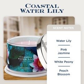 Premium Scented 4-Wick Candle, Lily of The Valley, HomeWorx by Slatkin & Co - 18 oz - Long-Lasting Jar Candle, 30-55 Hours Burn Time - Lily of The Valley, Hyacinth, Jasmine & Spring Green Leaves