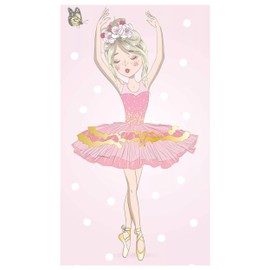 damaloo Large Ballerina Children's Beach Towel – Bath Towel for Girls, Boys and Adults – Cotton Towel 70 x 140 cm