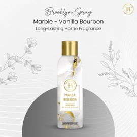 Brooklyn Fragrance Co. Marble Room Spray – Premium Vanilla Bourbon Air Freshener -Long lasting home Fragrance Spray for Bathroom, office & small spaces- 6 Fl oz
