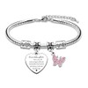 AMZQ My Granddaughter Gifts Inspirational Charm Pink Butterfly Bracelet Gift
