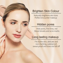 Mushroom Head Air Cushion CC Cream, Moisturizing Concealer Cream, Moisturizing BB Cream Makeup Base Long Lasting with Mushroom Makeup Sponge, Easy to Apply (Nautural)