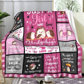 Hedgehog Blanket Gifts for Women,Cute Hedgehogs Throw Blanket for Hedgehog Lovers Girls,Animal Blankets for Bedroom Sofa Couch Christmas Decor All Season 60"x50"