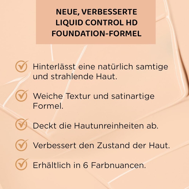 Eveline Cosmetics Liquid Control HD Foundation with Niacinamide - Light