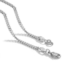 Dankadi Hip-Punk Solid 925 Sterling Silver Miami Cuban Link For Men & Woman Necklace Fashion 3 MM 18 "20" 22 "24" Curb Chain Unisex Jewelry Gift (3MM 24 inch)