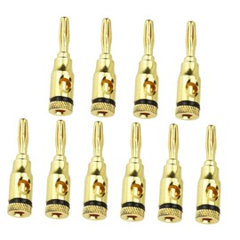 TEHAUX 24pcs Gold Plated Banana Plugs Audio Jack Terminal Connectors Open for Easy Installation Compatible with Speakers Reliable Performance User Friendly Connector