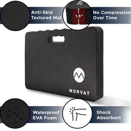 Morvat Extra Thick Kneeling Pad, Gardening, Baby Bath, Exercise & Yoga, High Density Soft EVA Foam, Water Resistant & Lightweight, 17.5x11x1.5in Black
