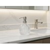 Ximlike Round Bathroom Soap Dispenser Brushed Nickel Pump, Glass Bottle