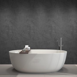 Peel and Stick Wallpaper,17.7"x394" Dark Grey Renter Friendly Concrete Gray Industrial Contact Matte Thicken Removable Self-Adhesive Wall Paper for Walls,Floors,Countertops,Bathroom,Bedroom,Gym etc