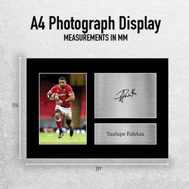 HWC Trading A4 Taulupe Faletau Wales Gifts Printed Signed Autograph Picture for Rugby Union Fans