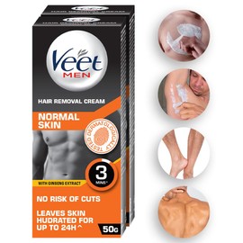 Veet Hair Removal Cream for Men, Normal Skin, 50g Each (Pack of 2), Black