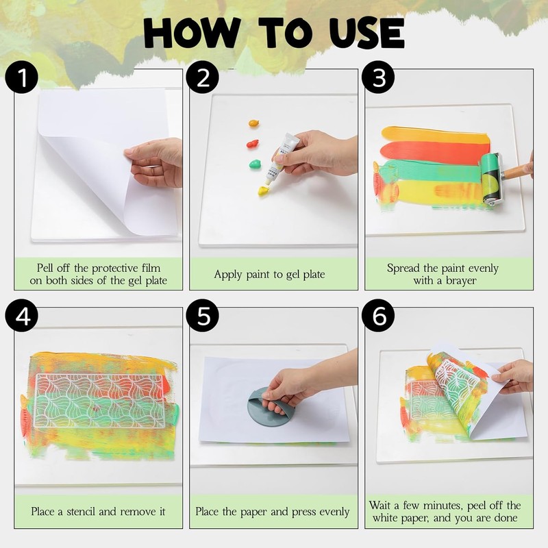 Faccito 9'' x 12'' Gel Printing Plate Kit, Complete Printmaking