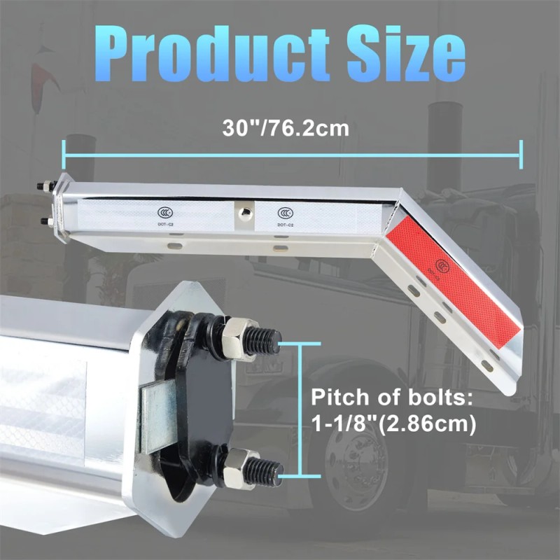 30" Mud Flap Hanger for Semi Trucks 45 Degree Angled