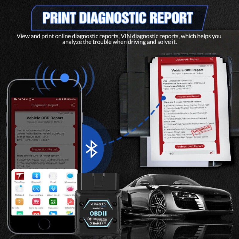 Vgate vLinker FS BT Auto OBD2 Tool Ford FORScan HS/MS-CAN