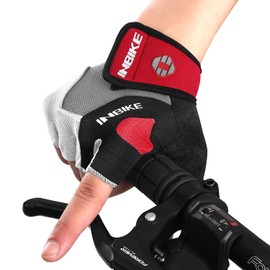 INBIKE 5mm Gel Pad Half Finger Bike Bicycle Cycling Gloves Red Small