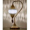 DEMMEX Turkish Moroccan Table Lamp, Swan Neck Tiffany Style Mosaic