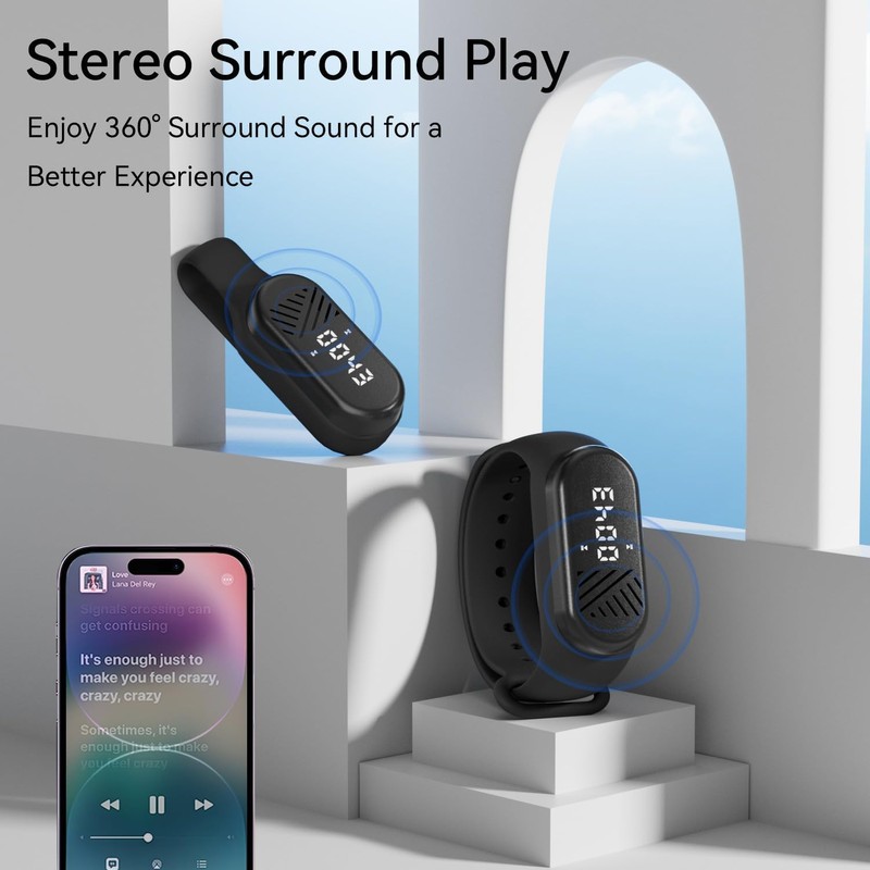 Wrist Speaker,Wearable Wireless Bluetooth Wristband,Portable Music Player for Hiking and
